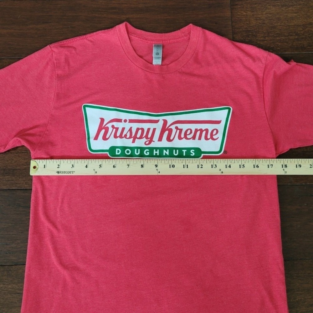 Women's Krispy Kreme Red Short Sleeve Crew Neck Logo Tee Size S Cotton Blend - Picture 6 of 7
